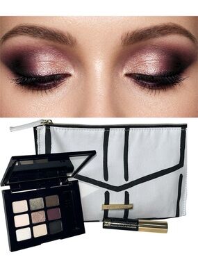 Estee Lauder Pure Color Sculpting Eyeshadow Palette Mascara and Cosmetic Bag